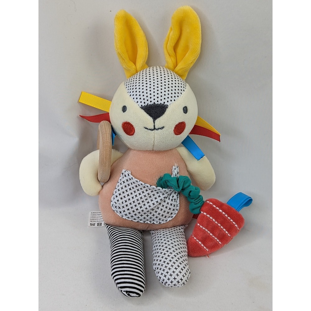 Petit Collage Rabbit Plush Ring Crinkle 10.5 Inch 2020 Stuffed Animal Toy